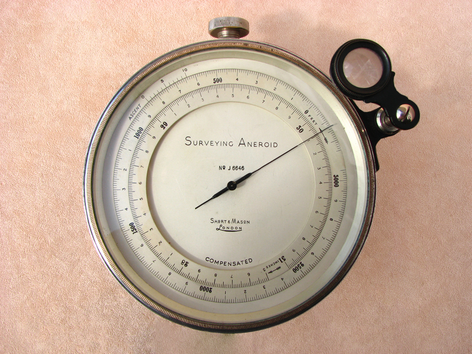 Impressive Short & Mason precision surveying barometer & altimeter with case